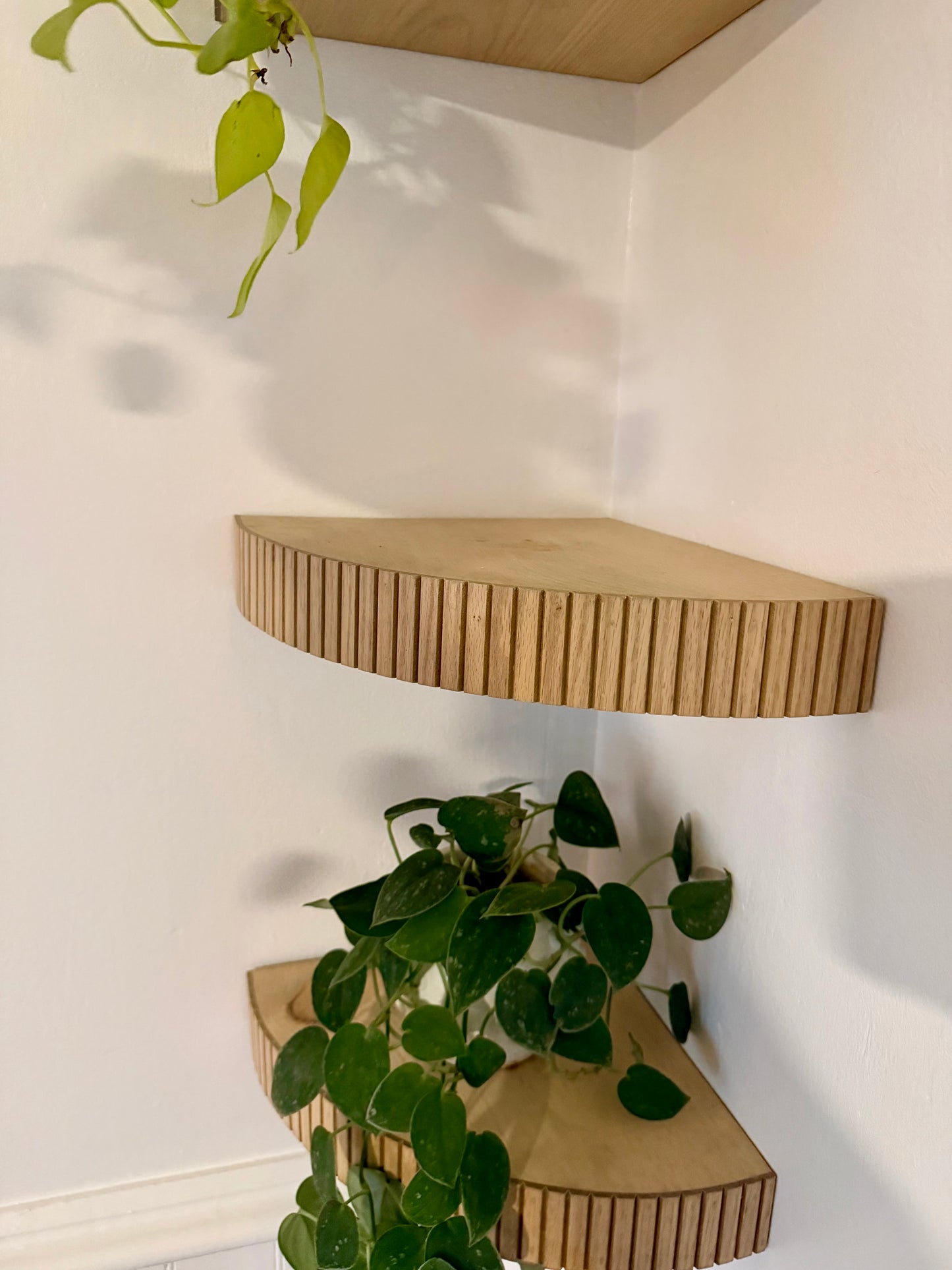 floating fluted corner shelf (large)