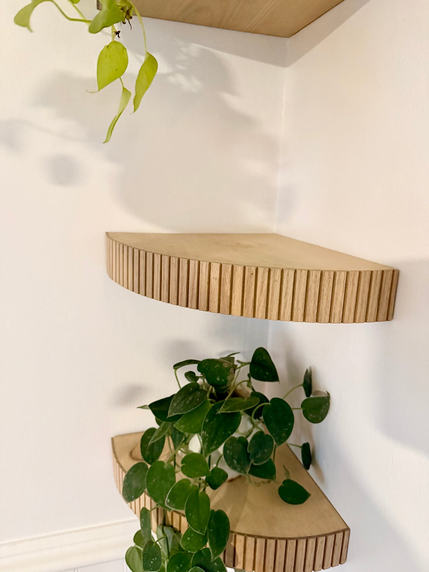 floating fluted corner shelf (large)