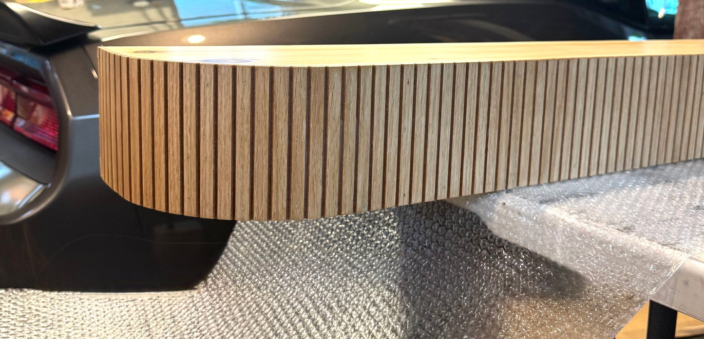 Custom rounded fluted mantel