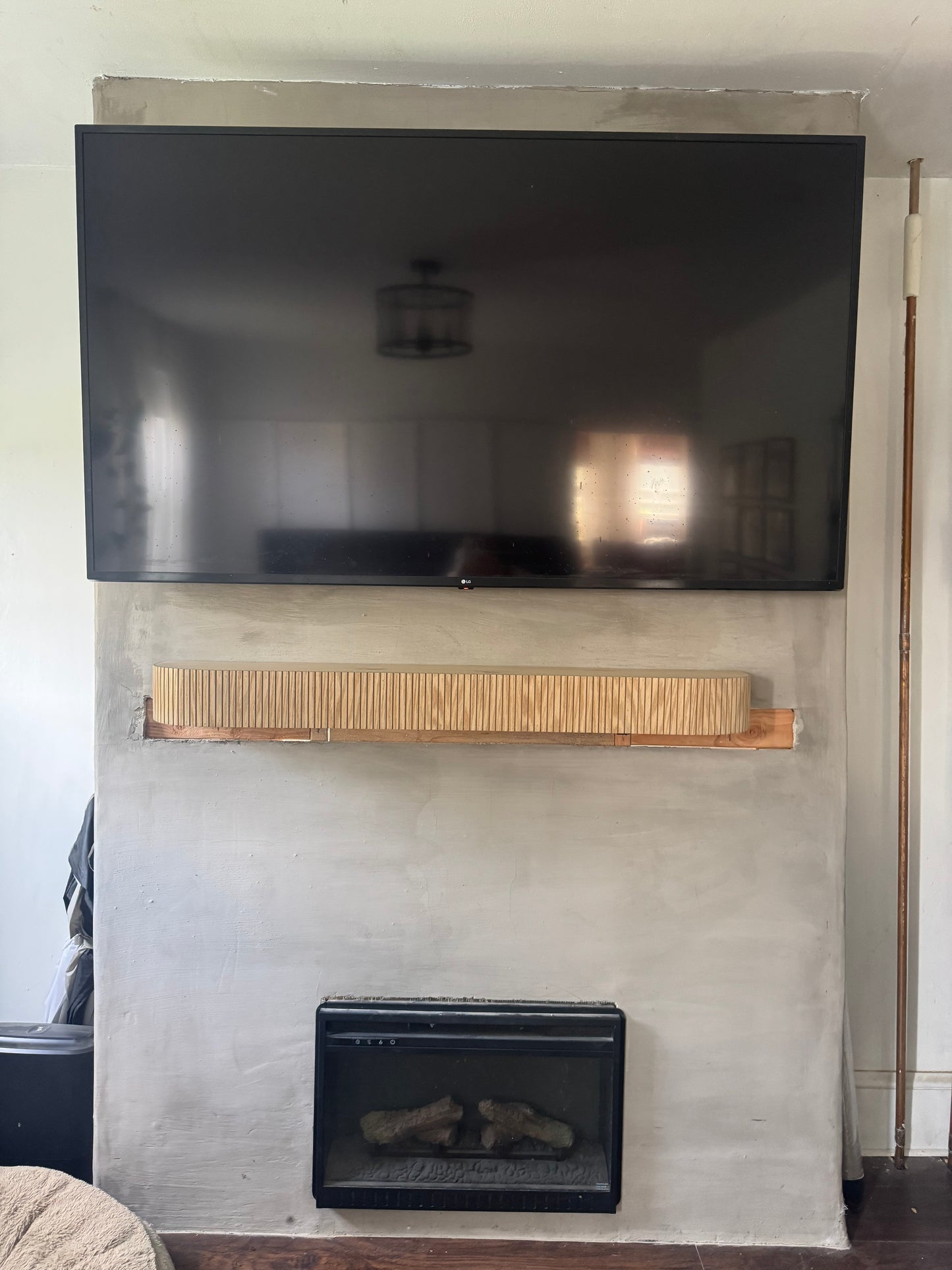 Custom rounded fluted mantel