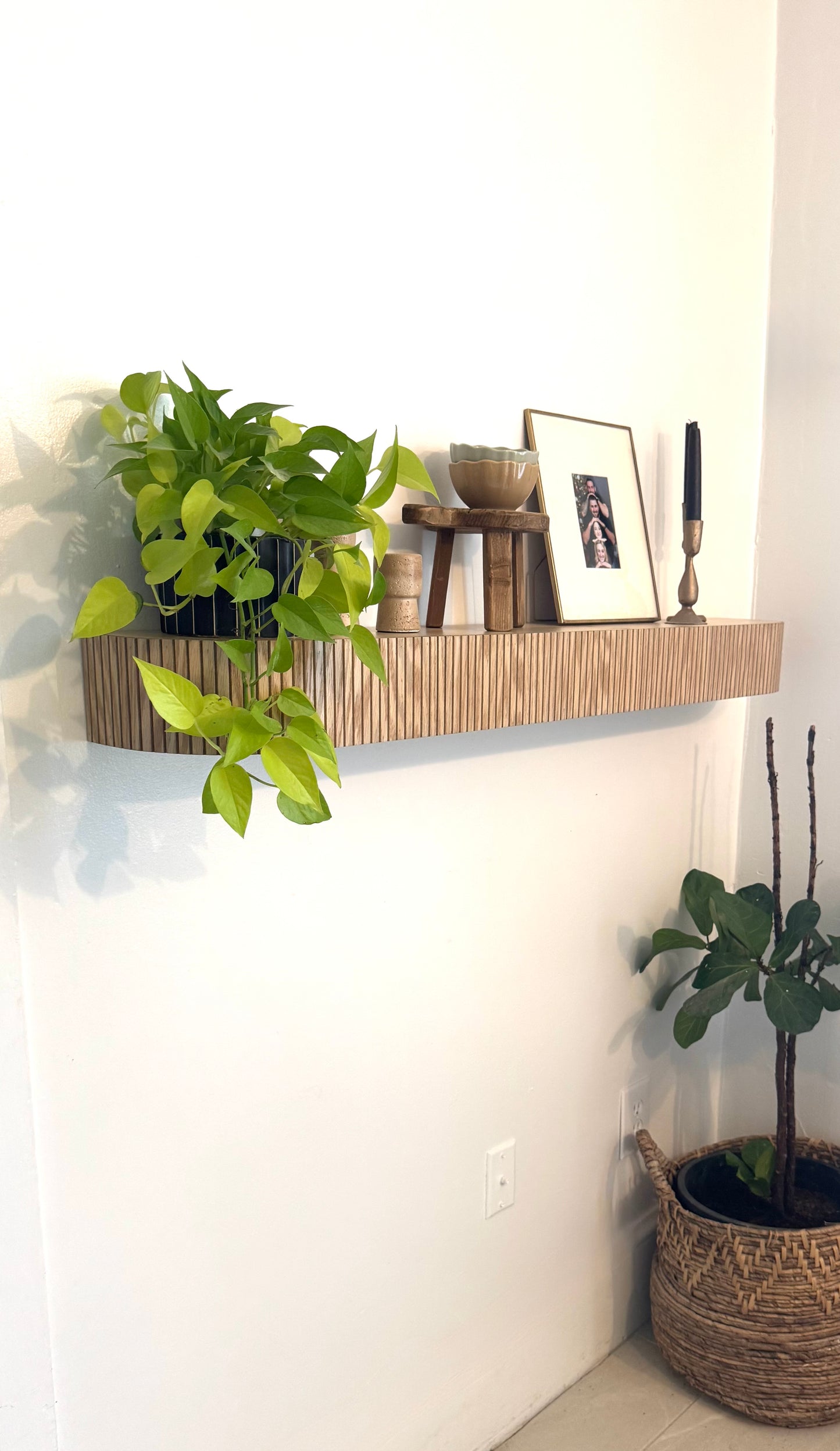 Custom rounded fluted mantel