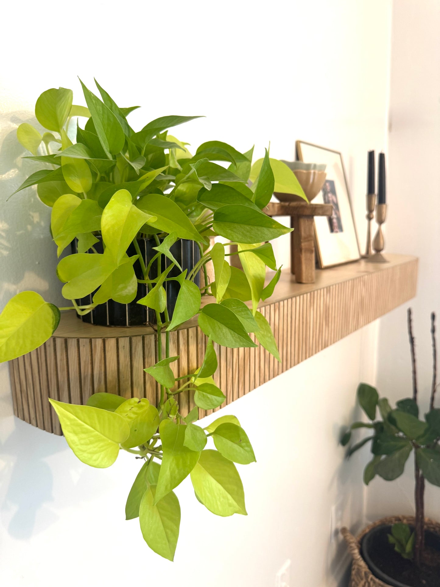 Custom rounded fluted mantel