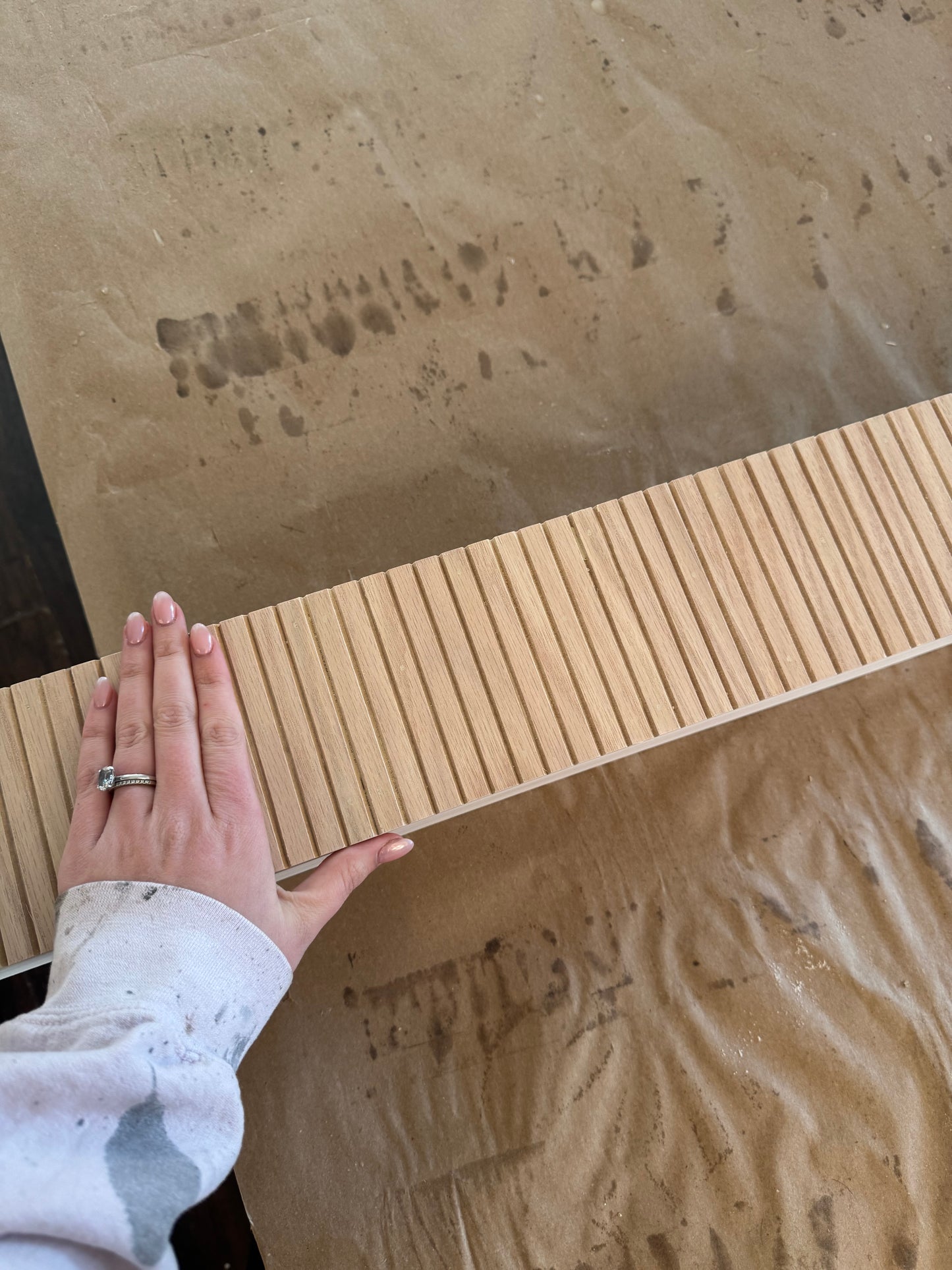 Custom rounded fluted mantel