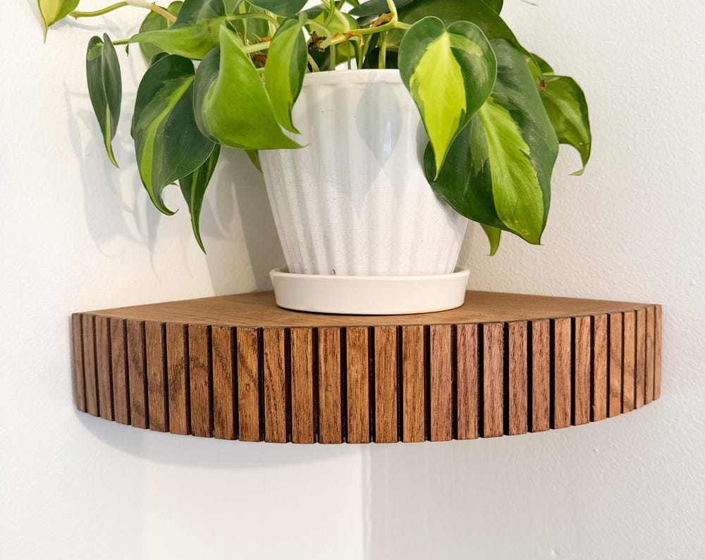 floating fluted corner shelf (small)