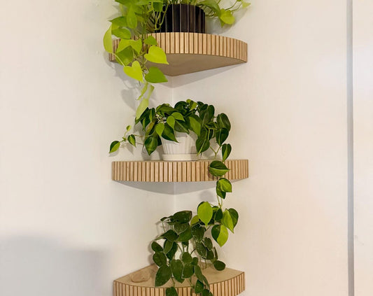 floating fluted corner shelf (large)